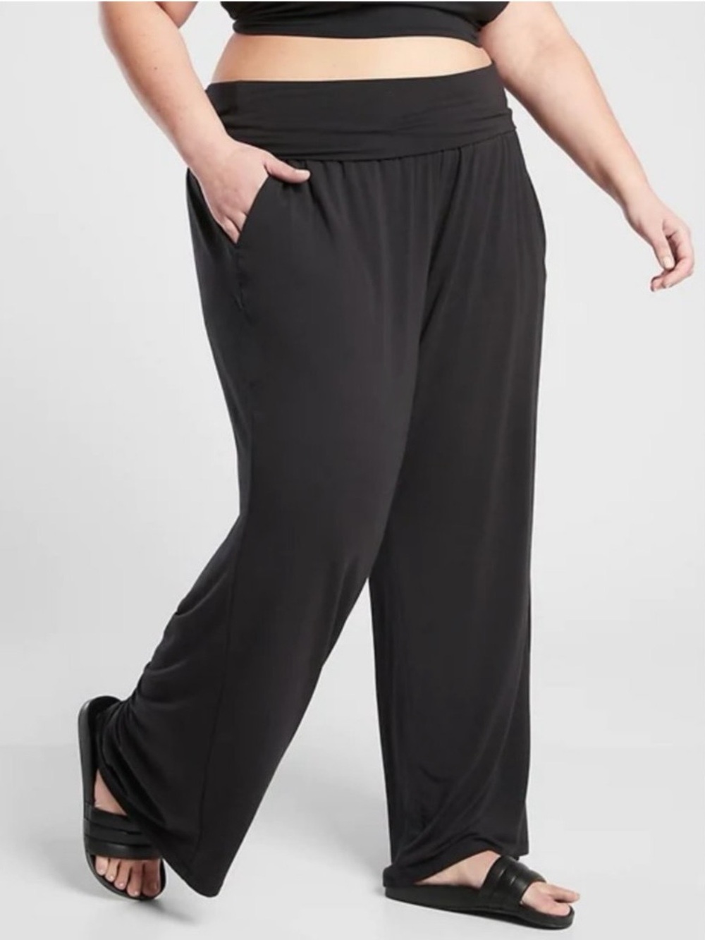 Athleta Wide Leg Black Studio Pants - Picture 6 of 9